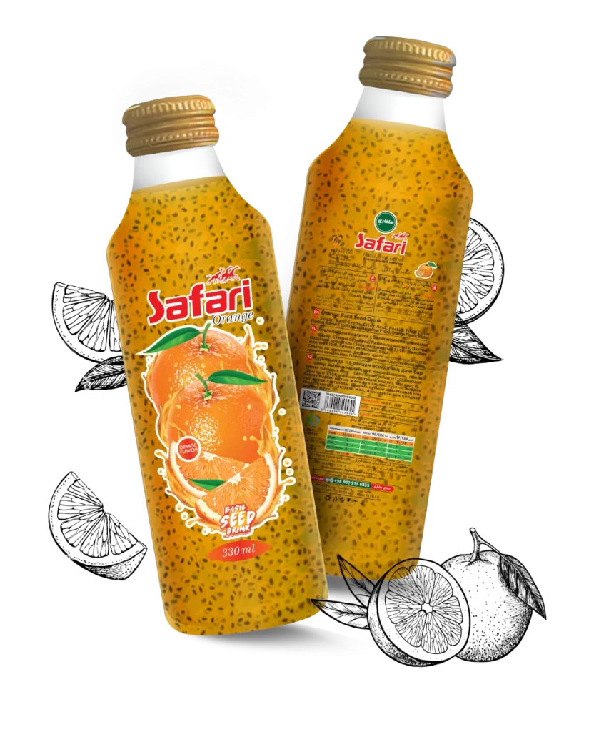 تخم شربتی پرتقال سافاری شیشه ای ۳۳۰ میلی لیتر